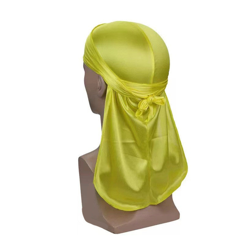 Thickened Turban Hat Silk Long Tail Pirate Hat Cloak