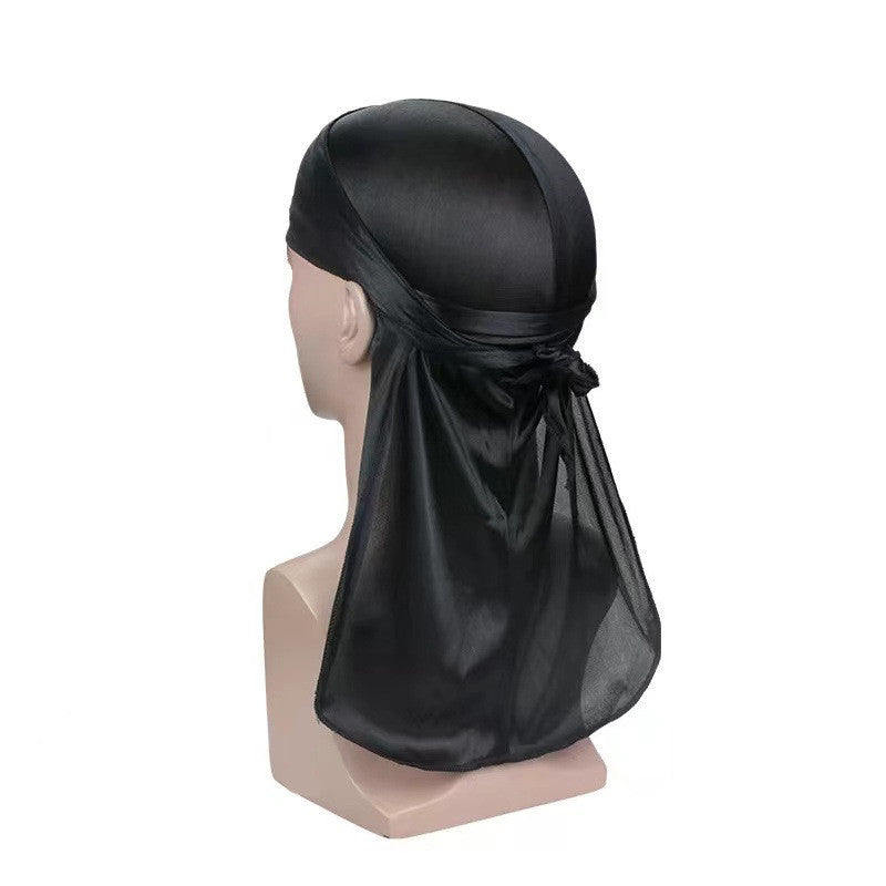 Thickened Turban Hat Silk Long Tail Pirate Hat Cloak