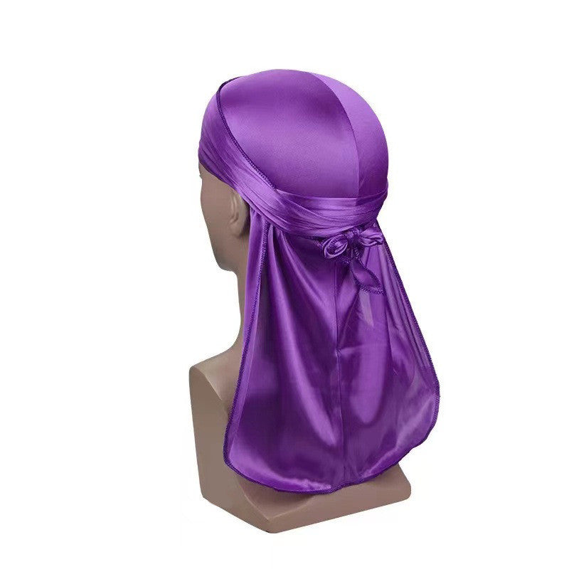 Thickened Turban Hat Silk Long Tail Pirate Hat Cloak