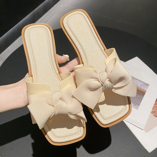 Fashion Home Flat Non-slip Fairy Style Word Sandals Soft Bottom